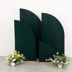 Set of 4 Matte Hunter Emerald Green Spandex Half Moon Chiara Backdrop Stand Covers, Custom Fitted Wedding Arch Covers - 2.5ft,5ft,6ft,7ft - Bell Racket Store