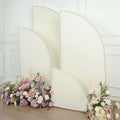 Set of 4 Matte Ivory Spandex Half Moon Chiara Backdrop Stand Covers, Custom Fitted Wedding Arch Covers - 2.5ft,5ft,6ft,7ft - Bell Racket Store