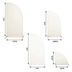 Set of 4 Matte Ivory Spandex Half Moon Chiara Backdrop Stand Covers, Custom Fitted Wedding Arch Covers - 2.5ft,5ft,6ft,7ft - Bell Racket Store