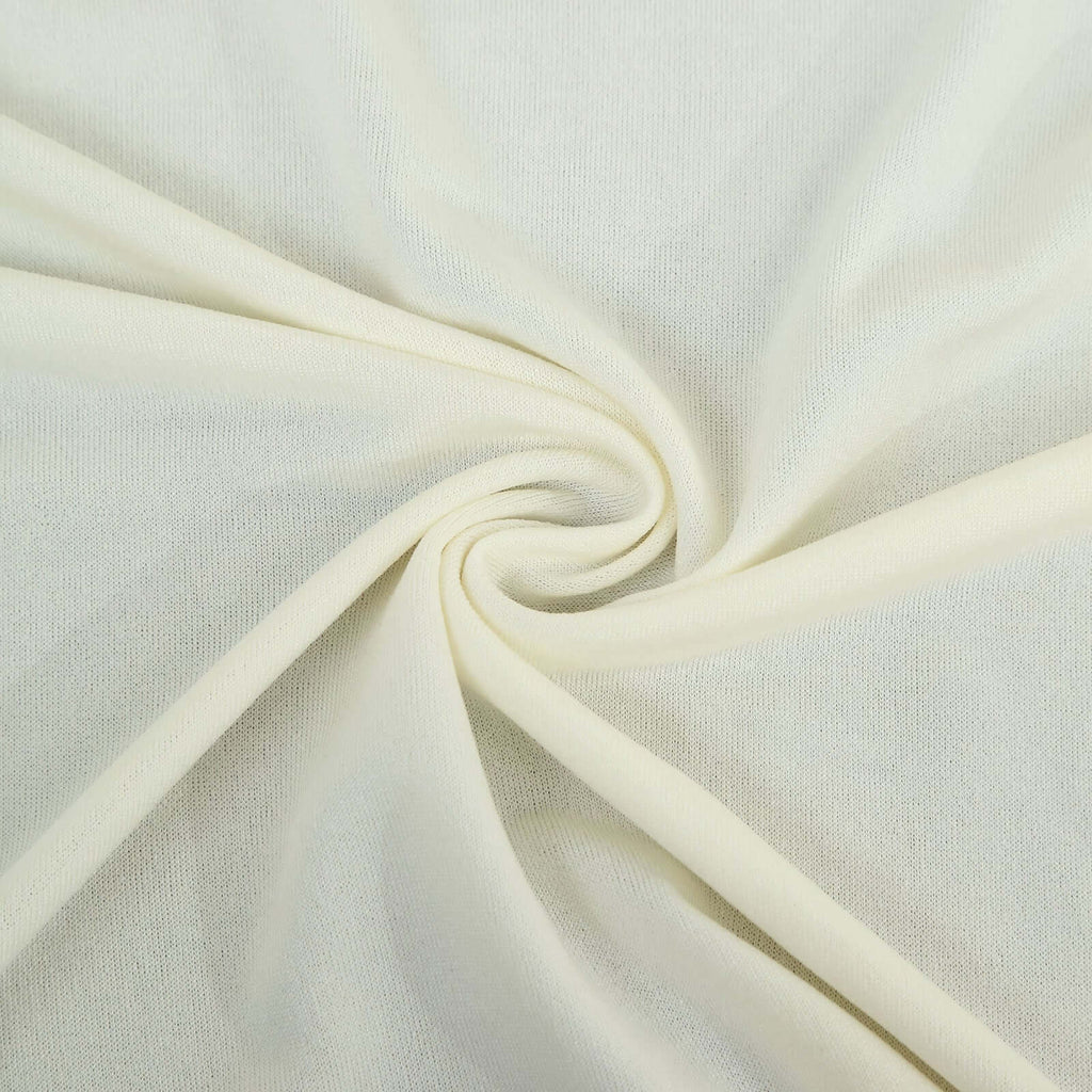 Set of 4 Matte Ivory Spandex Half Moon Chiara Backdrop Stand Covers, Custom Fitted Wedding Arch Covers - 2.5ft,5ft,6ft,7ft - Bell Racket Store