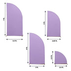 Set of 4 Matte Lavender Lilac Spandex Half Moon Chiara Backdrop Stand Covers, Custom Fitted Wedding Arch Covers - 2.5ft,5ft,6ft,7ft - Bell Racket Store