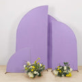 Set of 4 Matte Lavender Lilac Spandex Half Moon Chiara Backdrop Stand Covers, Custom Fitted Wedding Arch Covers - 2.5ft,5ft,6ft,7ft - Bell Racket Store