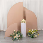 Set of 4 Matte Nude Spandex Half Moon Chiara Backdrop Stand Covers, Custom Fitted Wedding Arch Covers - 2.5ft,5ft,6ft,7ft - Bell Racket Store