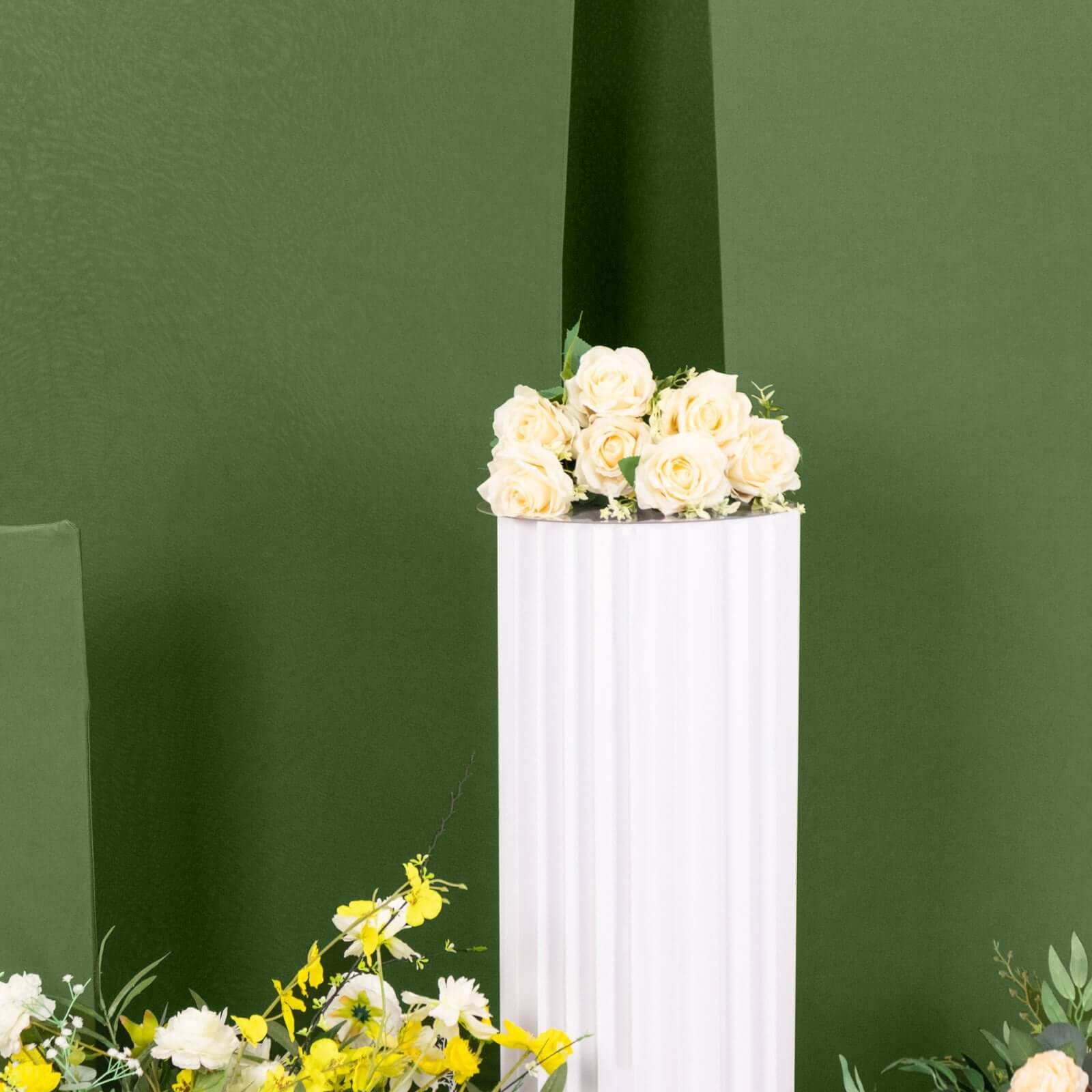 Set of 4 Matte Olive Green Spandex Half Moon Chiara Backdrop Stand Covers, Custom Fitted Wedding Arch Covers - 2.5ft,5ft,6ft,7ft - Bell Racket Store