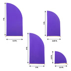 Set of 4 Matte Purple Spandex Half Moon Chiara Backdrop Stand Covers, Custom Fitted Wedding Arch Covers - 2.5ft,5ft,6ft,7ft - Bell Racket Store
