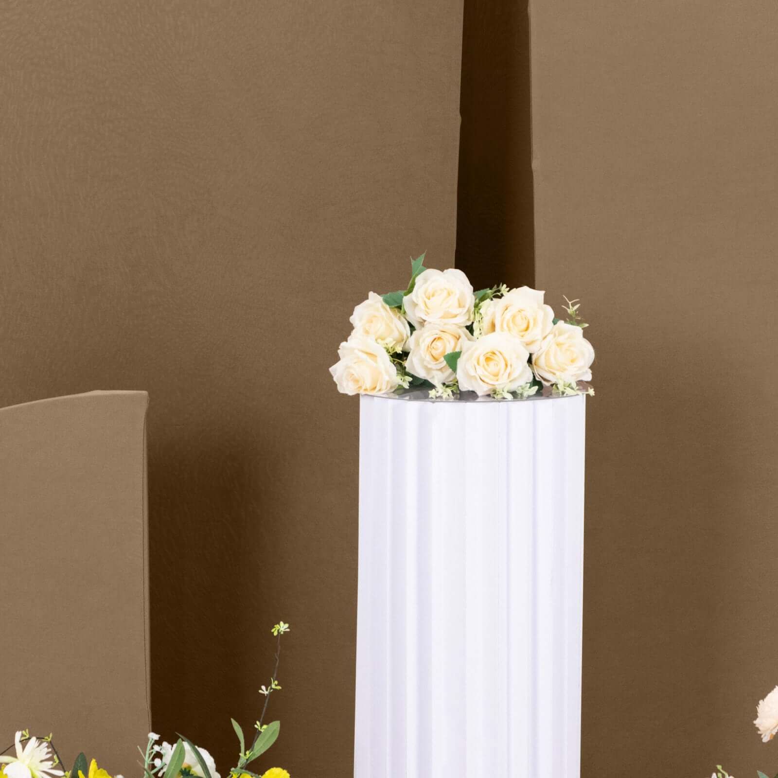 Set of 4 Matte Taupe Spandex Half Moon Chiara Backdrop Stand Covers, Custom Fitted Wedding Arch Covers - 2.5ft,5ft,6ft,7ft - Bell Racket Store