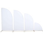 Set of 4 Matte White Spandex Half Moon Chiara Backdrop Stand Covers, Custom Fitted Wedding Arch Covers - 2.5ft,5ft,6ft,7ft - Bell Racket Store