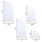Set of 4 Matte White Spandex Half Moon Chiara Backdrop Stand Covers, Custom Fitted Wedding Arch Covers - 2.5ft,5ft,6ft,7ft - Bell Racket Store