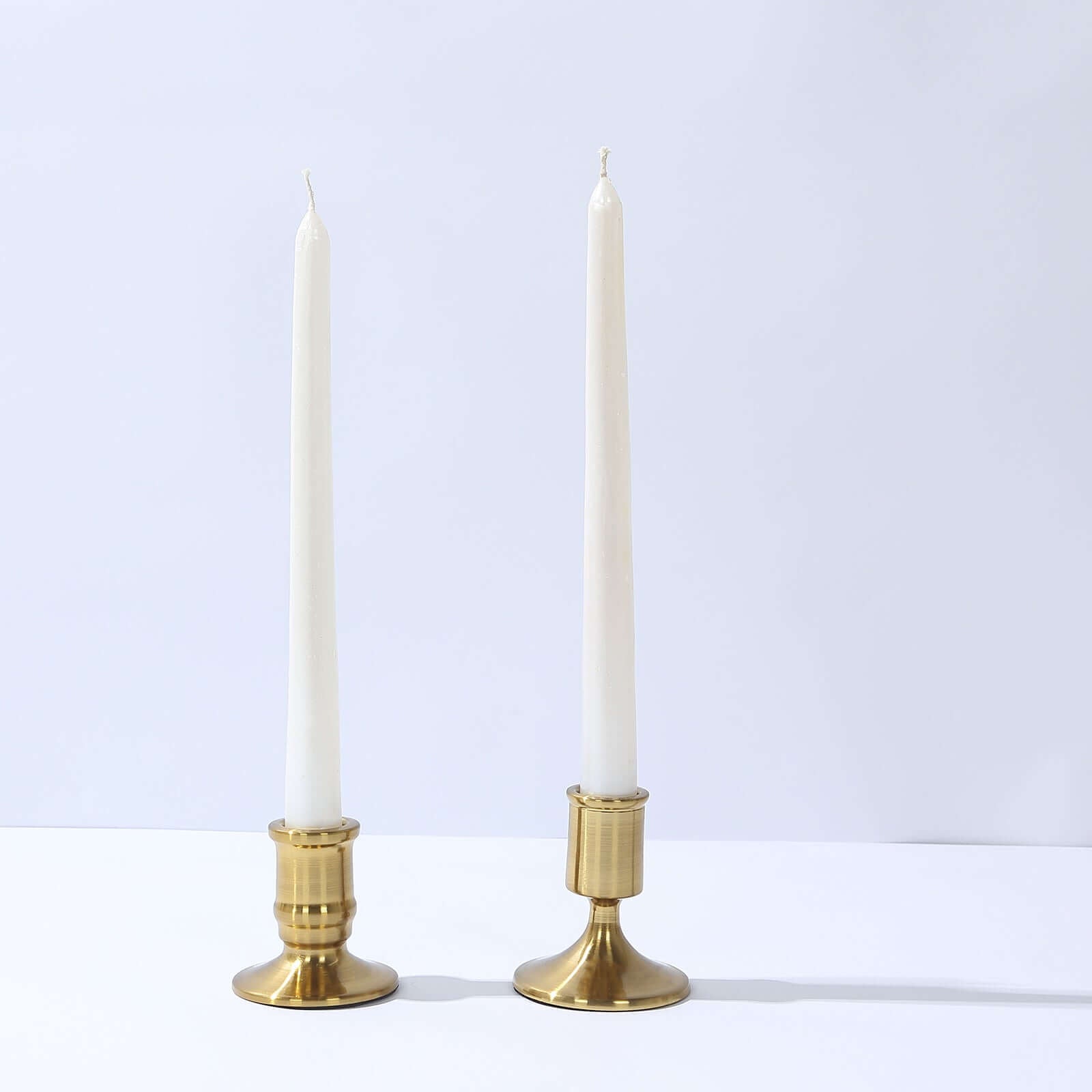 Set of 4 Metal Taper Candle Holders Vintage Gold with Sturdy Round Base - Traditional Pillar Candlestick Holders 2.5", 3" - Bell Racket Store