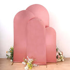 Set of 4 Metallic Rose Gold Shiny Aluminum Alloy Wedding Arch Cover For Round Top Chiara Backdrop Stand - 4ft,5ft,6ft,7ft - Bell Racket Store