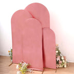 Set of 4 Metallic Rose Gold Shiny Aluminum Alloy Wedding Arch Cover For Round Top Chiara Backdrop Stand - 4ft,5ft,6ft,7ft - Bell Racket Store