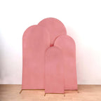 Set of 4 Metallic Rose Gold Shiny Aluminum Alloy Wedding Arch Cover For Round Top Chiara Backdrop Stand - 4ft,5ft,6ft,7ft - Bell Racket Store