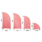 Set of 4 Rose Gold Chiara Wedding Arch Covers Shimmer Tinsel Finish, Fitted Covers For Half Moon Backdrop Stands - 2.5ft, 5ft, 6ft, 7ft - Bell Racket Store