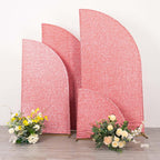 Set of 4 Rose Gold Chiara Wedding Arch Covers Shimmer Tinsel Finish, Fitted Covers For Half Moon Backdrop Stands - 2.5ft, 5ft, 6ft, 7ft - Bell Racket Store