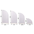 Set of 4 Silver Chiara Wedding Arch Covers Shimmer Tinsel Finish, Fitted Covers For Half Moon Backdrop Stands - 2.5ft, 5ft, 6ft, 7ft - Bell Racket Store