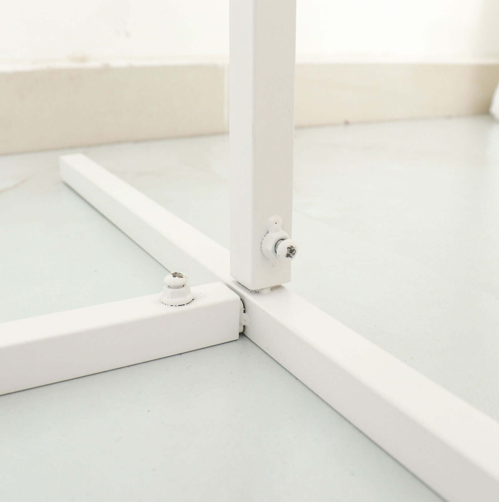 Set of 4 Wedding Arches Slim White Metal Rectangular Design Backdrop Stands - Floral Display Frames 3.6ft - 6.5ft - Bell Racket Store