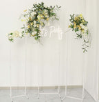 Set of 4 Wedding Arches Slim White Metal Rectangular Design Backdrop Stands - Floral Display Frames 3.6ft - 6.5ft - Bell Racket Store