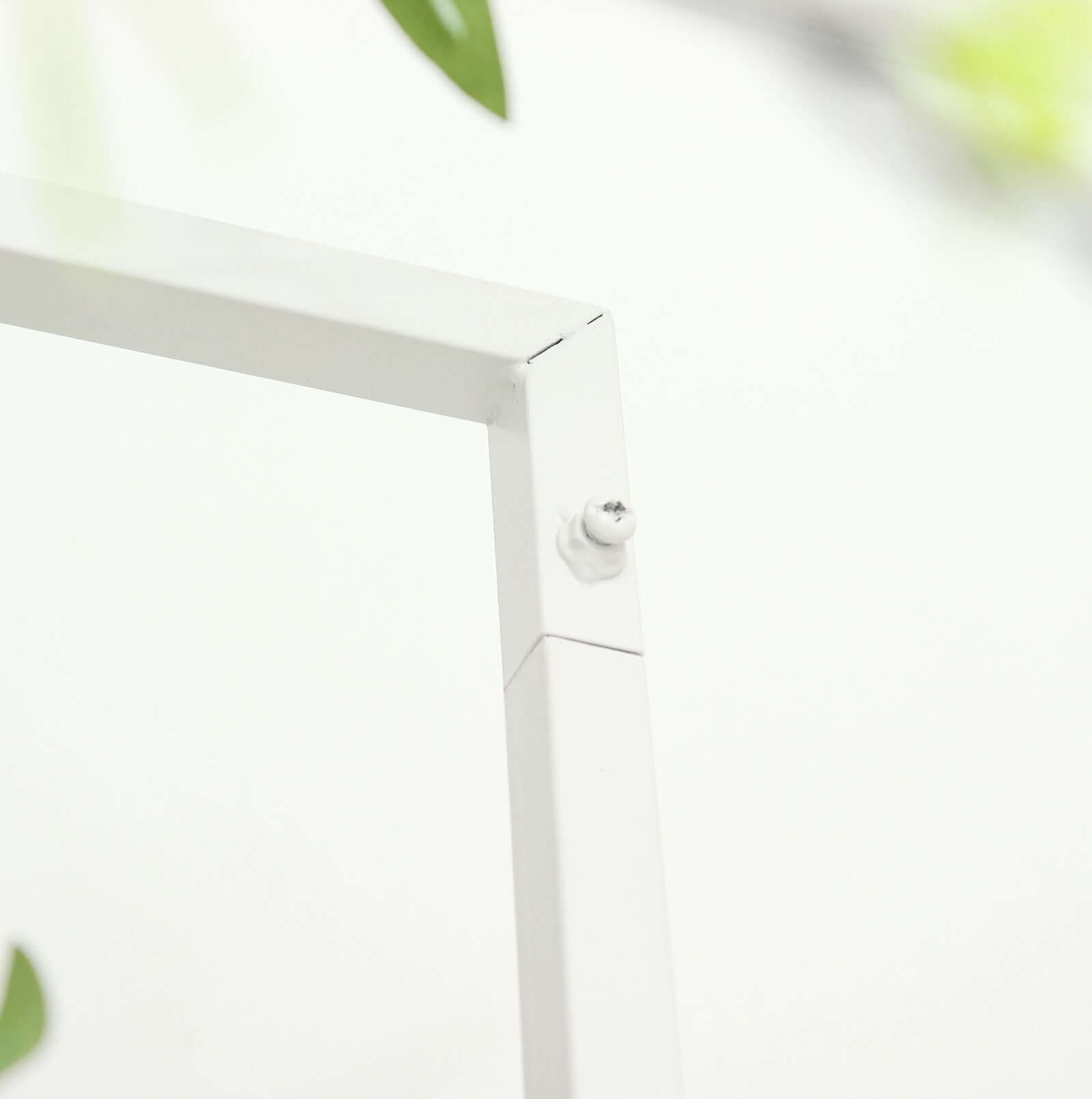 Set of 4 Wedding Arches Slim White Metal Rectangular Design Backdrop Stands - Floral Display Frames 3.6ft - 6.5ft - Bell Racket Store