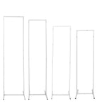 Set of 4 Wedding Arches Slim White Metal Rectangular Design Backdrop Stands - Floral Display Frames 3.6ft - 6.5ft - Bell Racket Store