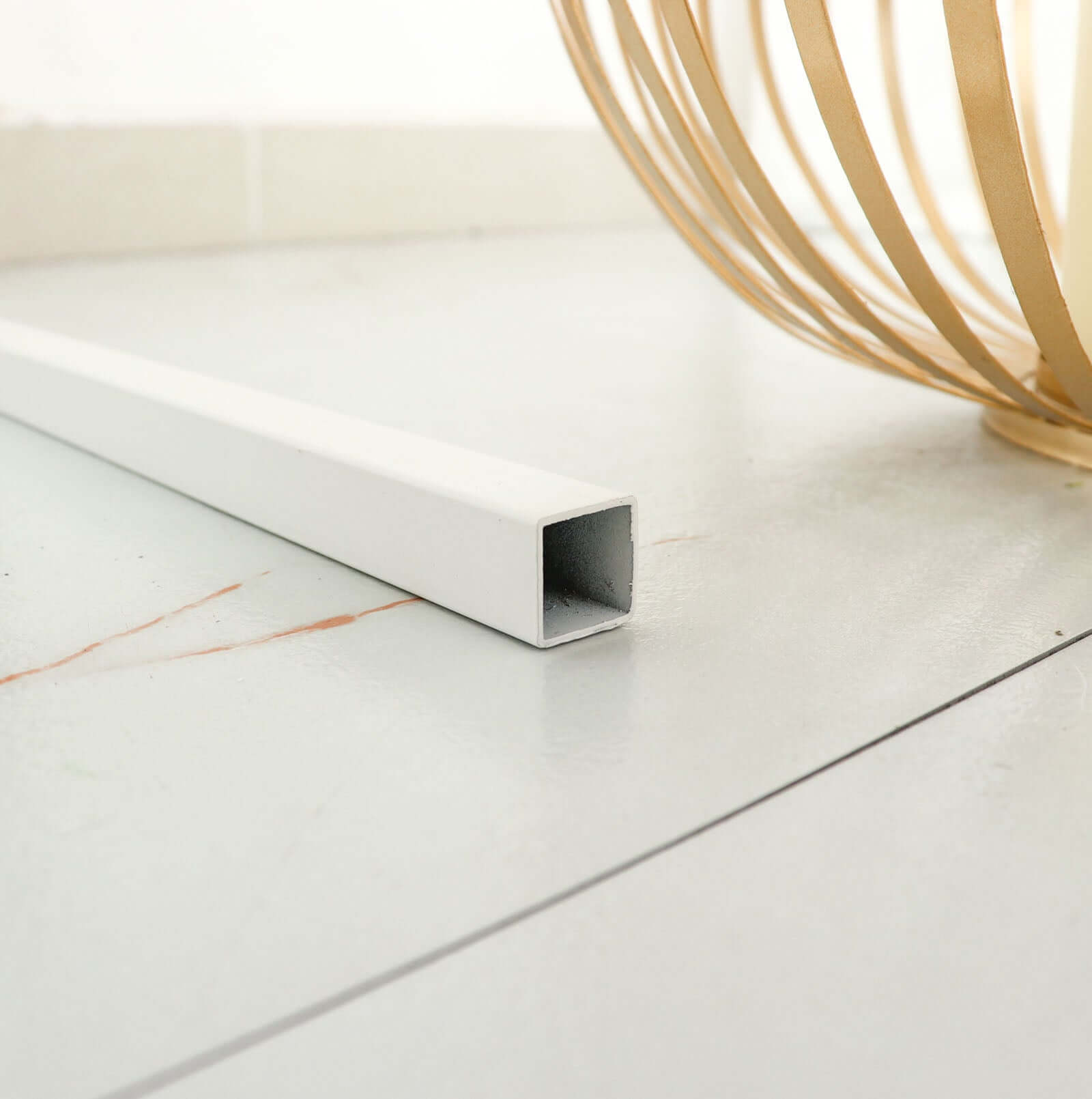 Set of 4 Wedding Arches Slim White Metal Rectangular Design Backdrop Stands - Floral Display Frames 3.6ft - 6.5ft - Bell Racket Store