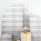 Set of 4 Whitewash Rustic Wood Print Spandex Chiara Wedding Arch Covers, Fitted Covers For Half Moon Backdrop Stands - 2.5ft, 5ft, 6ft, 7ft - Bell Racket Store
