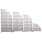 Set of 4 Whitewash Rustic Wood Print Spandex Chiara Wedding Arch Covers, Fitted Covers For Half Moon Backdrop Stands - 2.5ft, 5ft, 6ft, 7ft - Bell Racket Store