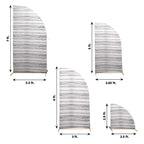 Set of 4 Whitewash Rustic Wood Print Spandex Chiara Wedding Arch Covers, Fitted Covers For Half Moon Backdrop Stands - 2.5ft, 5ft, 6ft, 7ft - Bell Racket Store