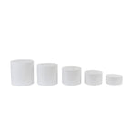 Set of 5 Acrylic Cake Stands Cylinder Design Round Clear - Display Risers for Events 8.5", 9", 10", 11", 12" - Bell Racket Store