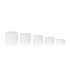 Set of 5 Acrylic Cake Stands Cylinder Design Round White - Display Risers for Events 8.5", 9", 10", 11", 12" - Bell Racket Store