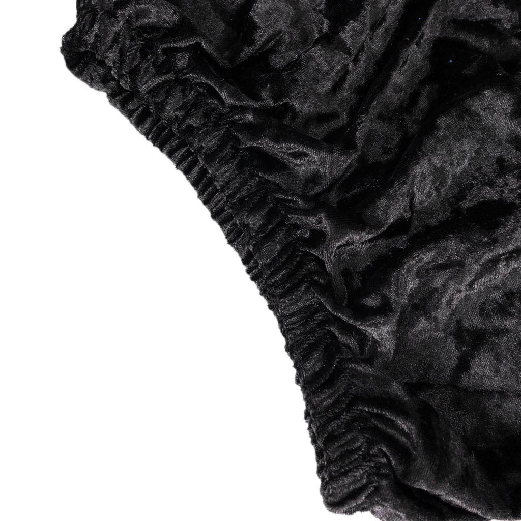 Set of 5 Black Crushed Velvet Cylinder Pedestal Stand Covers, Premium Pillar Prop Covers - Bell Racket Store