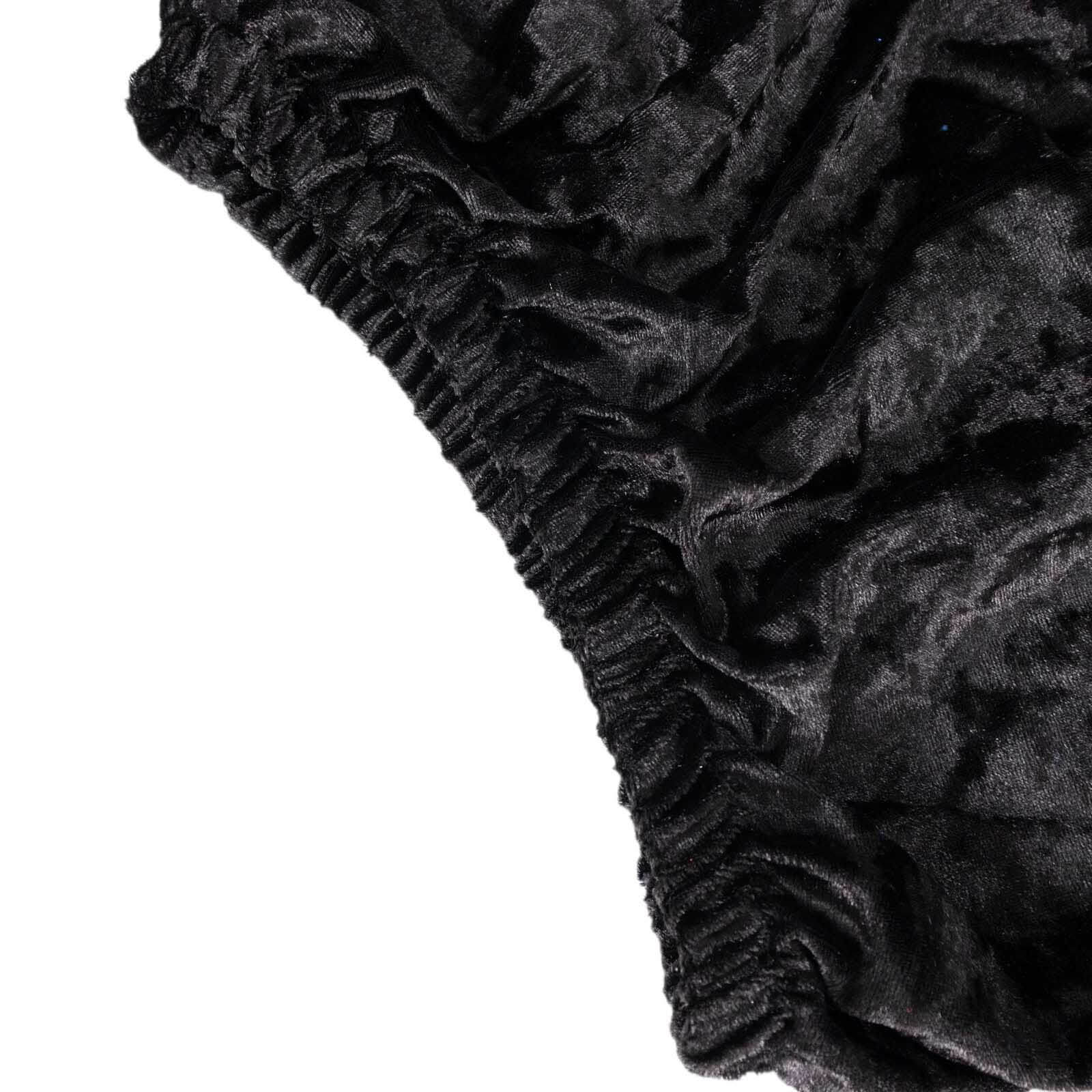 Set of 5 Black Crushed Velvet Cylinder Pedestal Stand Covers, Premium Pillar Prop Covers - Bell Racket Store