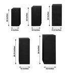Set of 5 Black Spandex Rectangle Pedestal Stand Covers, Stretchable Pillar Prop Covers - 160 GSM - Bell Racket Store