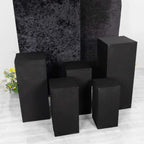 Set of 5 Black Spandex Rectangle Pedestal Stand Covers, Stretchable Pillar Prop Covers - 160 GSM - Bell Racket Store