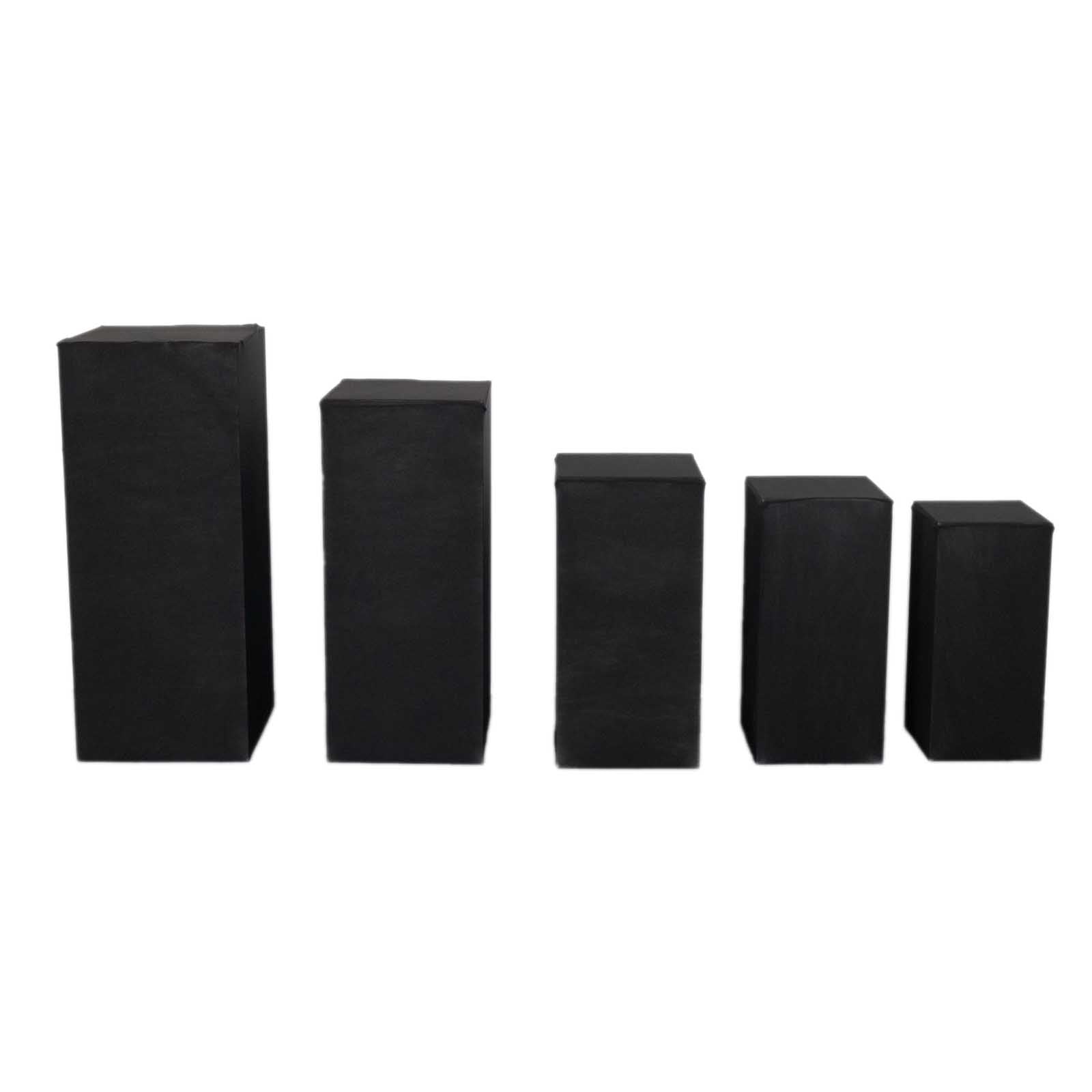 Set of 5 Black Spandex Rectangle Pedestal Stand Covers, Stretchable Pillar Prop Covers - 160 GSM - Bell Racket Store