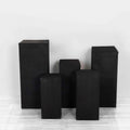 Set of 5 Black Spandex Rectangle Pedestal Stand Covers, Stretchable Pillar Prop Covers - 160 GSM - Bell Racket Store