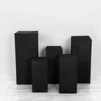 Set of 5 Black Spandex Rectangle Pedestal Stand Covers, Stretchable Pillar Prop Covers - 160 GSM - Bell Racket Store