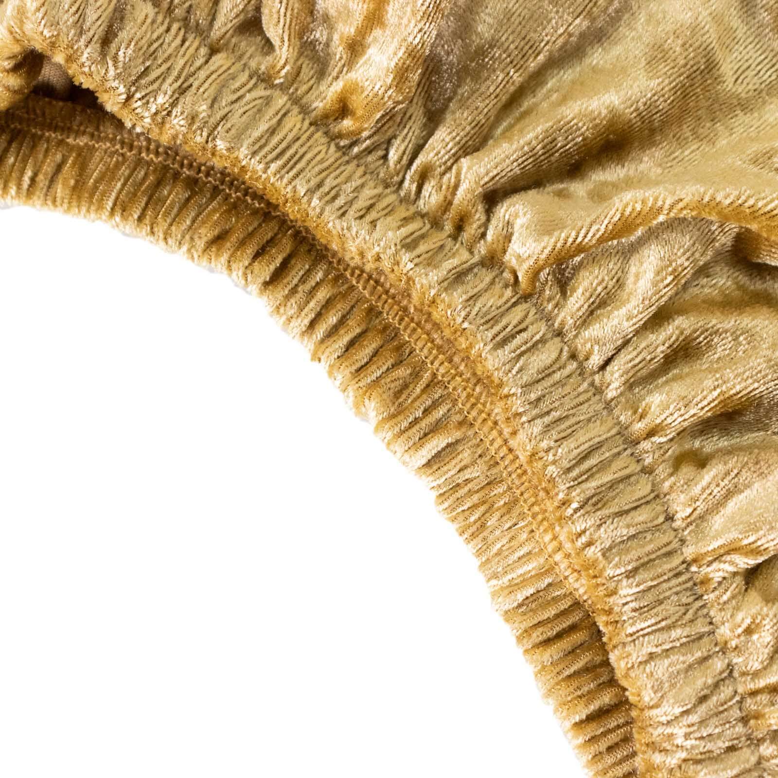 Set of 5 Champagne Crushed Velvet Cylinder Pedestal Stand Covers, Premium Pillar Prop Covers - Bell Racket Store