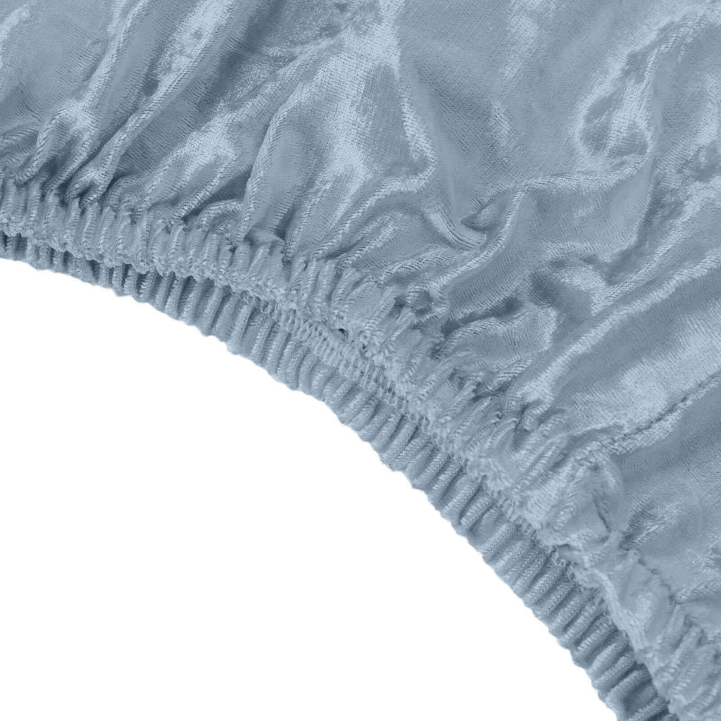 Set of 5 Dusty Blue Crushed Velvet Cylinder Pedestal Stand Covers, Premium Pillar Prop Covers - Bell Racket Store