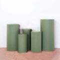Set of 5 Dusty Sage Green Spandex Cylinder Pedestal Stand Covers, Stretchable Pillar Prop Covers - 160 GSM - Bell Racket Store