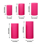 Set of 5 Fuchsia Spandex Cylinder Pedestal Stand Covers, Stretchable Pillar Prop Covers - 160 GSM - Bell Racket Store