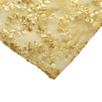 Set of 5 Gold Sequin Mesh Cylinder Pedestal Stand Covers with Leaf Vine Embroidery, Sparkly Sheer Tulle Pillar Prop Covers - Bell Racket Store