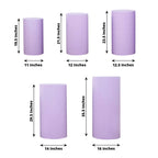 Set of 5 Lavender Lilac Spandex Cylinder Pedestal Stand Covers, Stretchable Pillar Prop Covers - 160 GSM - Bell Racket Store