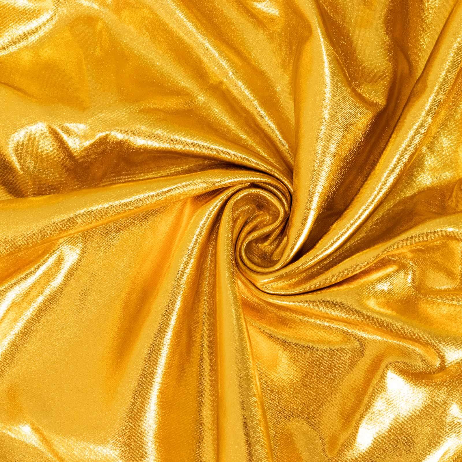 Set of 5 Metallic Gold Spandex Rectangle Pedestal Stand Covers, Stretchable Pillar Prop Covers - 160 GSM - Bell Racket Store