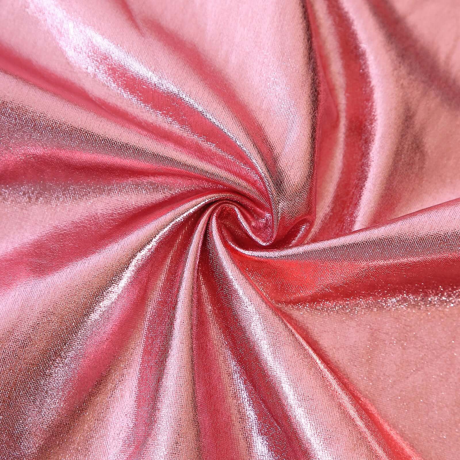 Set of 5 Metallic Rose Gold Spandex Cylinder Pedestal Stand Covers, Shiny Stretchable Pillar Prop Covers - 130 GSM - Bell Racket Store