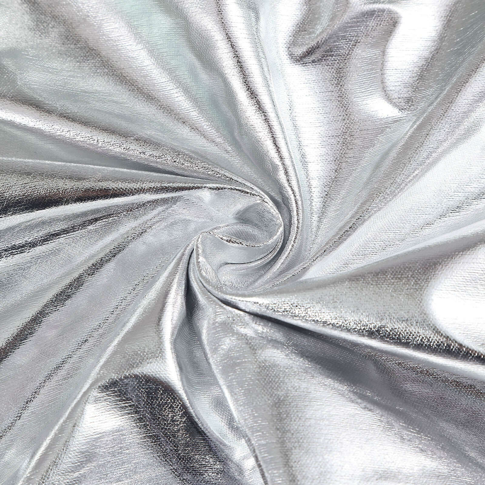 Set of 5 Metallic Silver Spandex Cylinder Pedestal Stand Covers, Shiny Stretchable Pillar Prop Covers - 130 GSM - Bell Racket Store