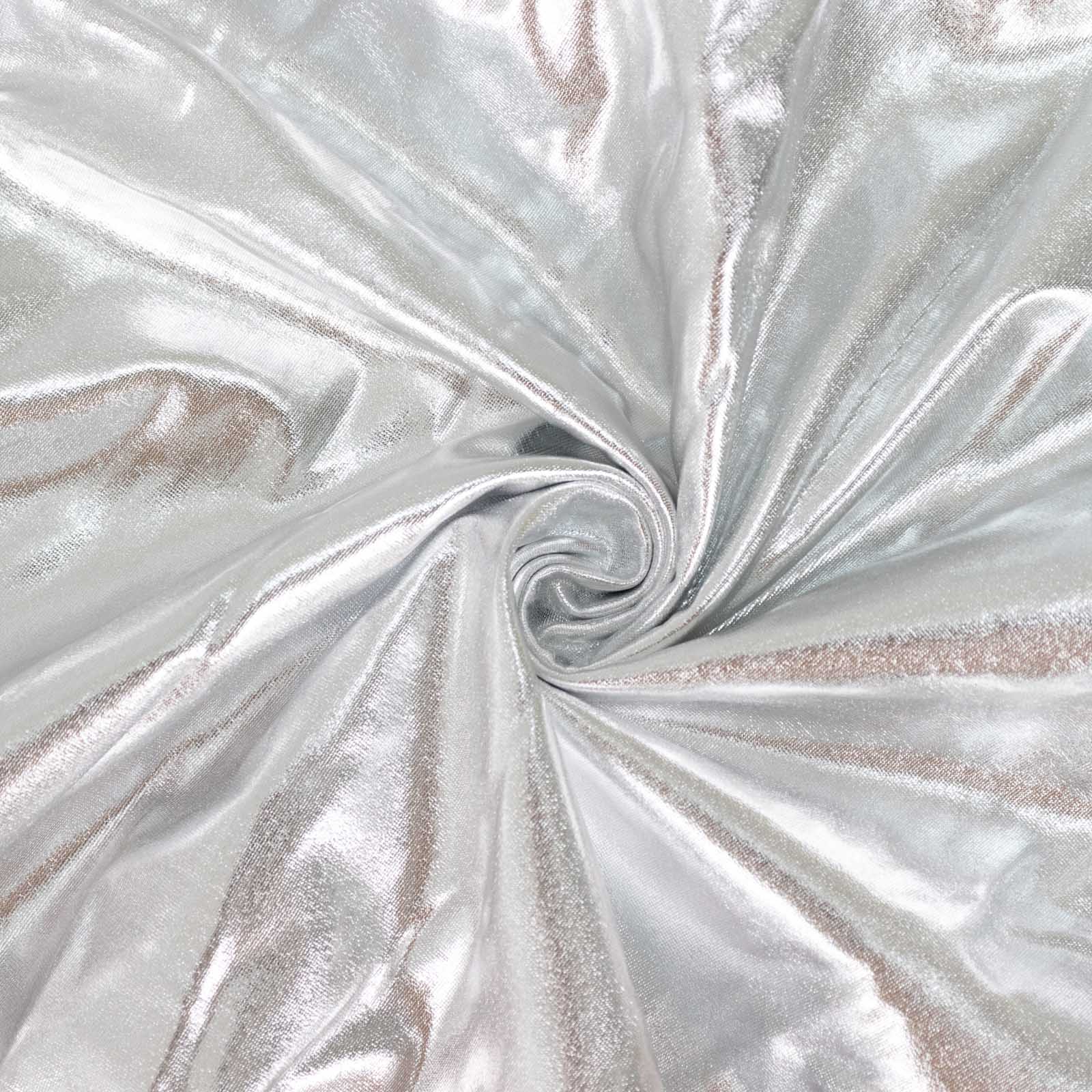 Set of 5 Metallic Silver Spandex Rectangle Pedestal Stand Covers, Stretchable Pillar Prop Covers - 160 GSM - Bell Racket Store