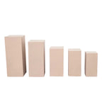 Set of 5 Nude Spandex Rectangle Pedestal Stand Covers, Stretchable Pillar Prop Covers - 160 GSM - Bell Racket Store