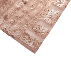 Set of 5 Rose Gold Sequin Mesh Cylinder Pedestal Stand Covers with Geometric Pattern Embroidery, Sparkly Sheer Tulle Pillar Prop Covers - Bell Racket Store