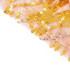 Set of 5 Rose Gold Wave Mesh Cylinder Pedestal Stand Covers with Embroidered Sequins, Pillar Prop Covers - 160 GSM - Bell Racket Store