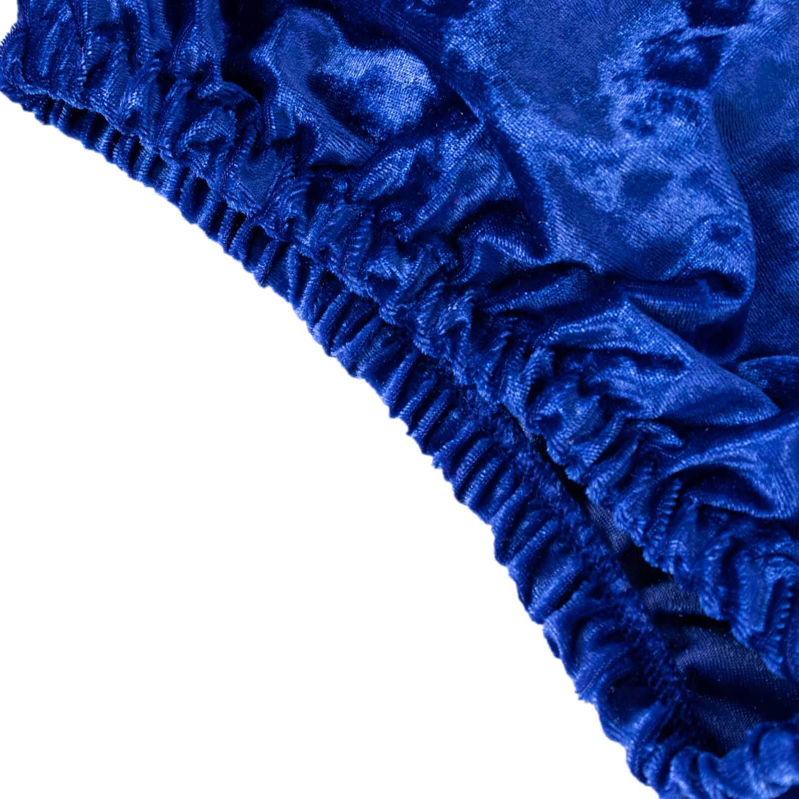 Set of 5 Royal Blue Crushed Velvet Cylinder Pedestal Stand Covers, Premium Pillar Prop Covers - Bell Racket Store